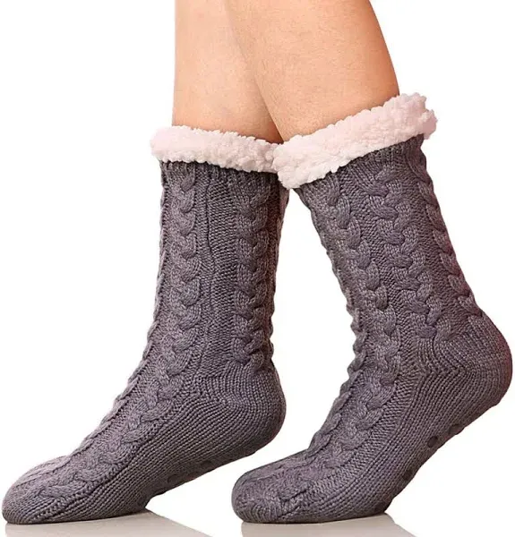 SDBING Women&#039;S Winter Super Soft Warm Cozy Fleece Lined Fuzzy Slipper Socks with