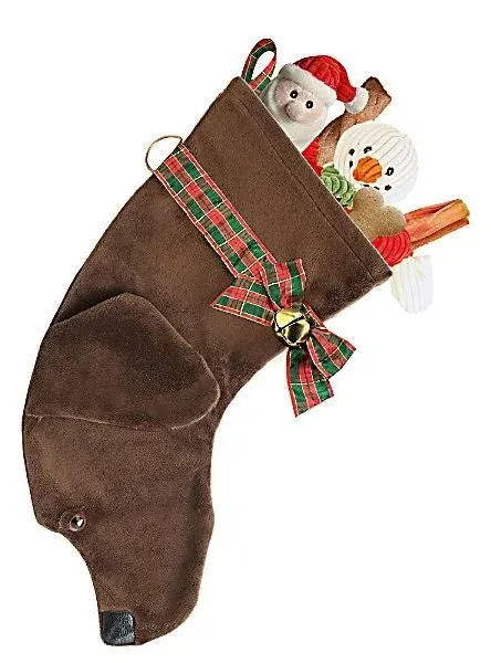 Chocolate Labrador Decorative Dog Christmas Stocking