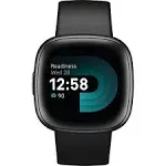 Fitbit Versa 4 Fitness Smartwatch Bundle - Black/Graphite