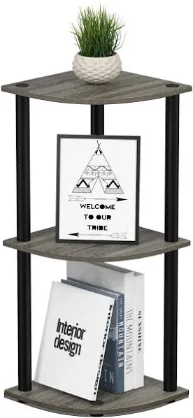 Furinno Turn-N-Tube 3-Tier Corner Display Rack Multipurpose Shelving Unit 12077