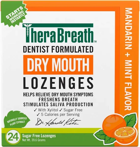 TheraBreath Mandarin + Mint Dry Mouth Lozenges (39.6 g)