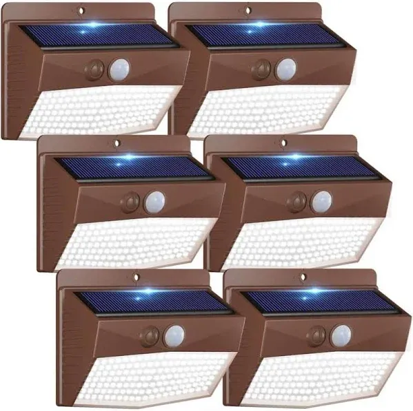 6 Packs Solar Outdoor Lights Motion Sensor Solar Security Lights Waterproof with