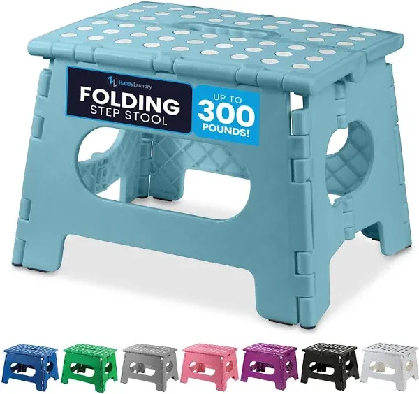 Folding Lightweight Step Stool is Sturdy Enough to Support Adults and Safe En...