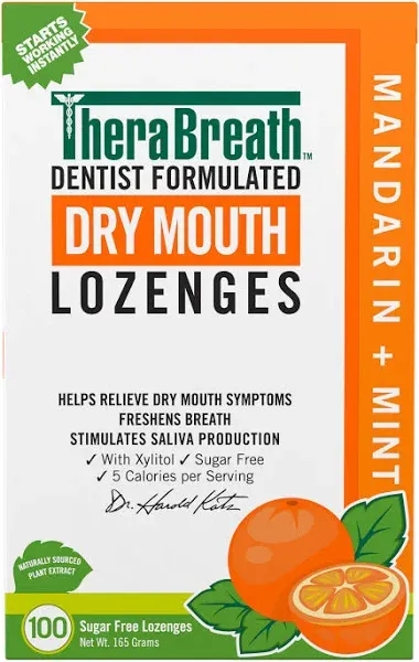 Therabreath Dry Mouth Lozenges Mandarin Mint