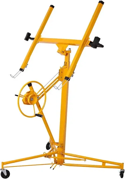 16 FT Drywall Lift Panel, Sheetrock Lift Drywall Lift, Adjustable Telescopic Arm, Drywall Lifting Construction Tools & 3 Lockable Wheels, 150lb Weight Capacity Panel Hoist Jack (Yellow, 16FT)