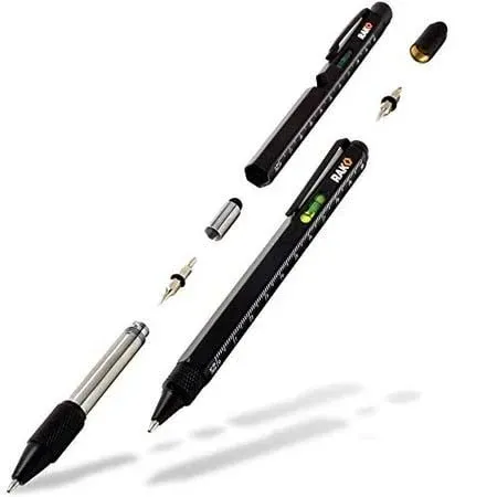 RAK Multitool Pen 2-Pack - Multi-Tool Pens with LED 2 Count (Pack of 1)