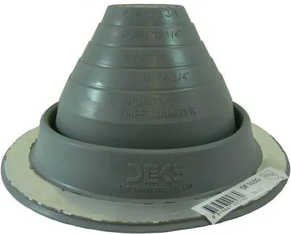 Dektite Gray EPDM Metal Roof Pipe Flashing