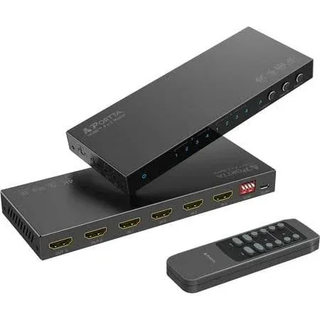 HDMI Matrix 4x2 4K 60Hz, PORTTA N2MT42AX HDMI Switch Splitter 4 in 2 Out with