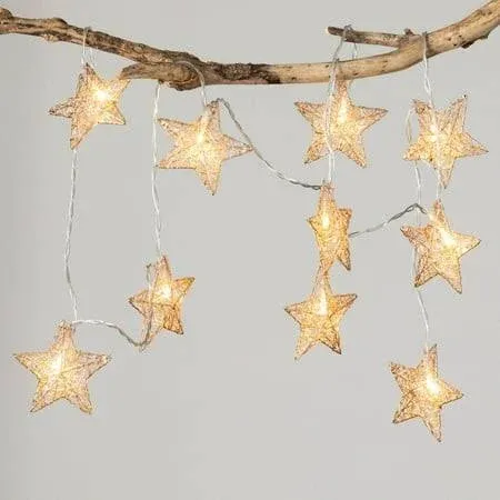 Sullivans 6 ft. Gold Lighted Star Garland