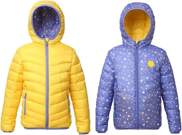 Rokka&Rolla Girls' Reversible Lightweight Puffer Jacket