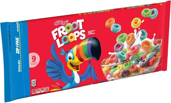 Froot Loops Breakfast Cereal, Fruit Flavored, Breakfast Snacks with Vitamin C, Large Size, Original, 14.7oz Box (1 Box)