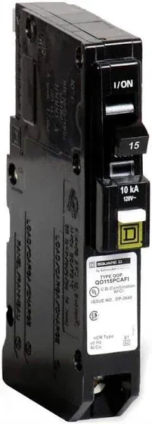 Square D Power Distribution 15 Amp Single-Pole Plug-On Arc Fault Circuit Breaker