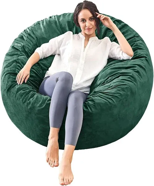 Bean Bag Chair For Adults - Beanbag Chairs With Soft Cover - Furniture, Charcoal