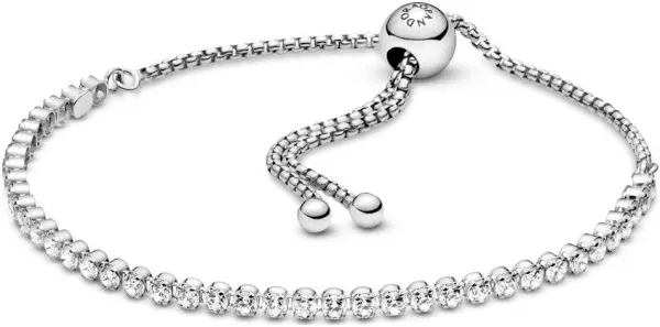 Pandora 599375c01 Sparkling Slider Tennis Bracelet