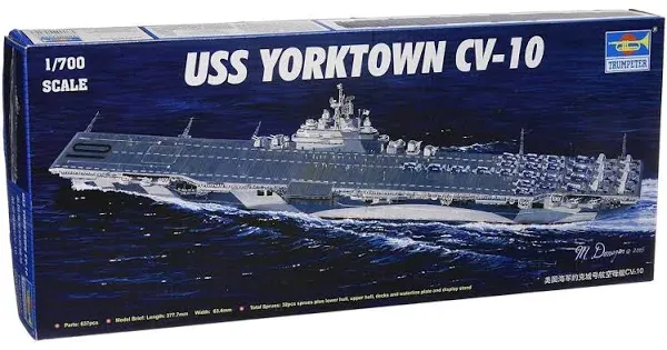 Trumpeter 05729 1:700 USS Yorktown CV10 Aircraft Carrier Military Ship Kit