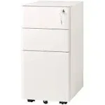 DEVAISE 3-Drawer Slim Vertical File Cabinet Fully Assembled Except Casters Legal/Letter Size White