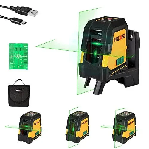 Laser Level Self Leveling - 100Ft Rechargeable Cross Line Laser, Green Line l...