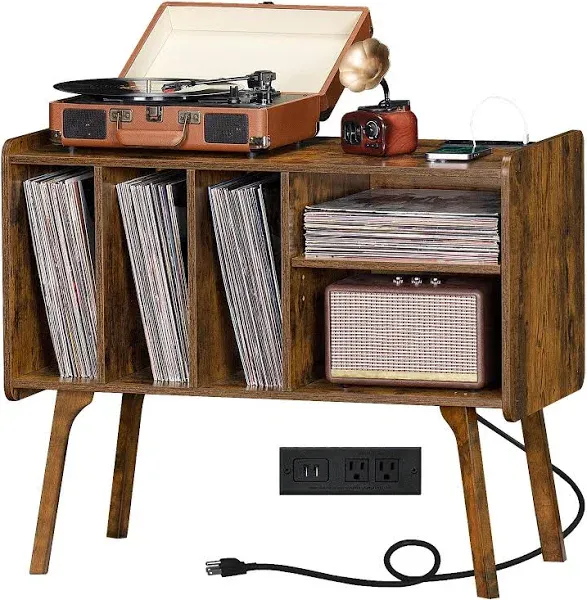 Lerliuo Mid-Century Record Player Stand