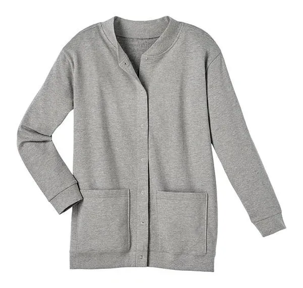 Catalog Classics Womens Fleece Jacket Snap Front Cardigan Sweatshirt for Womens