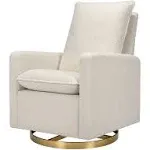 Cali Pillowback Swivel Glider Babyletto Ivory Boucle/Gold Base