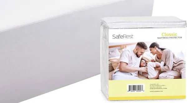 SafeRest 100% Waterproof California King Size Mattress Protector - Fitted with Stretchable Pockets - Machine Washable Cotton Mattress Cover for Bed - Bedding Airbnb Essentials for Hosts - Cal King