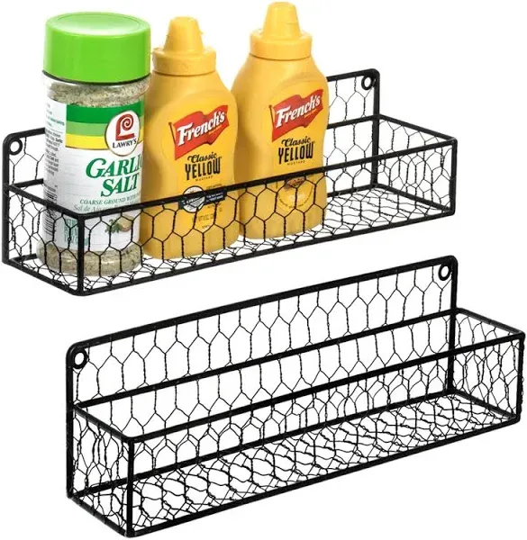 MyGift Wall Mountable Spice Rack Shelf Organizer