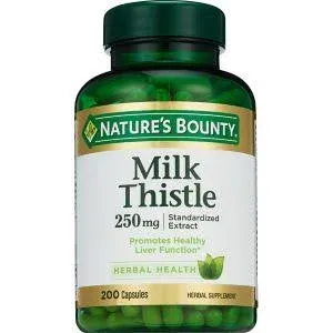 Nature&#039;s Bounty Milk Thistle 1000mg Supports Liver Health 200 Softgels Exp 03/26