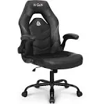 N-gen Comfortable Flip-Up Armrest Computer Gaming Chair with Swivel Wheels Adjustable, Black