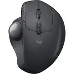 Logitech MX Ergo Wireless Trackball Mouse Adjustable Ergonomic Design, Control and Move Text/Images/Files Between 2 Windows and Apple Mac Computers (Bluetooth or USB), Rechargeable, Graphite - Black