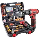 DD Dedeo Tool Set with Drill, 108pcs Cordless Drill Household Power Tools Set with 16.8V Lithium Driver Claw Hammer Wrenches Pliers DIY Accessories