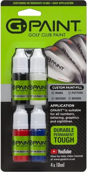 New G-Paint Golf Club Paint (4-Pack) Black/White/Re<wbr/>d/Blue