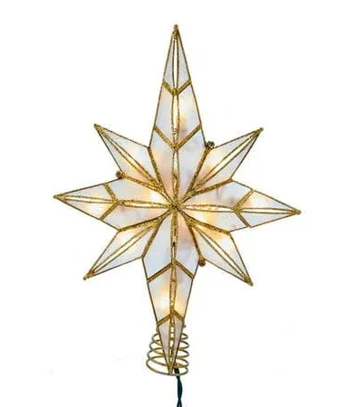 Kurt Adler 10-Light 11.4-Inch Capiz Bethlehem Star Treetop