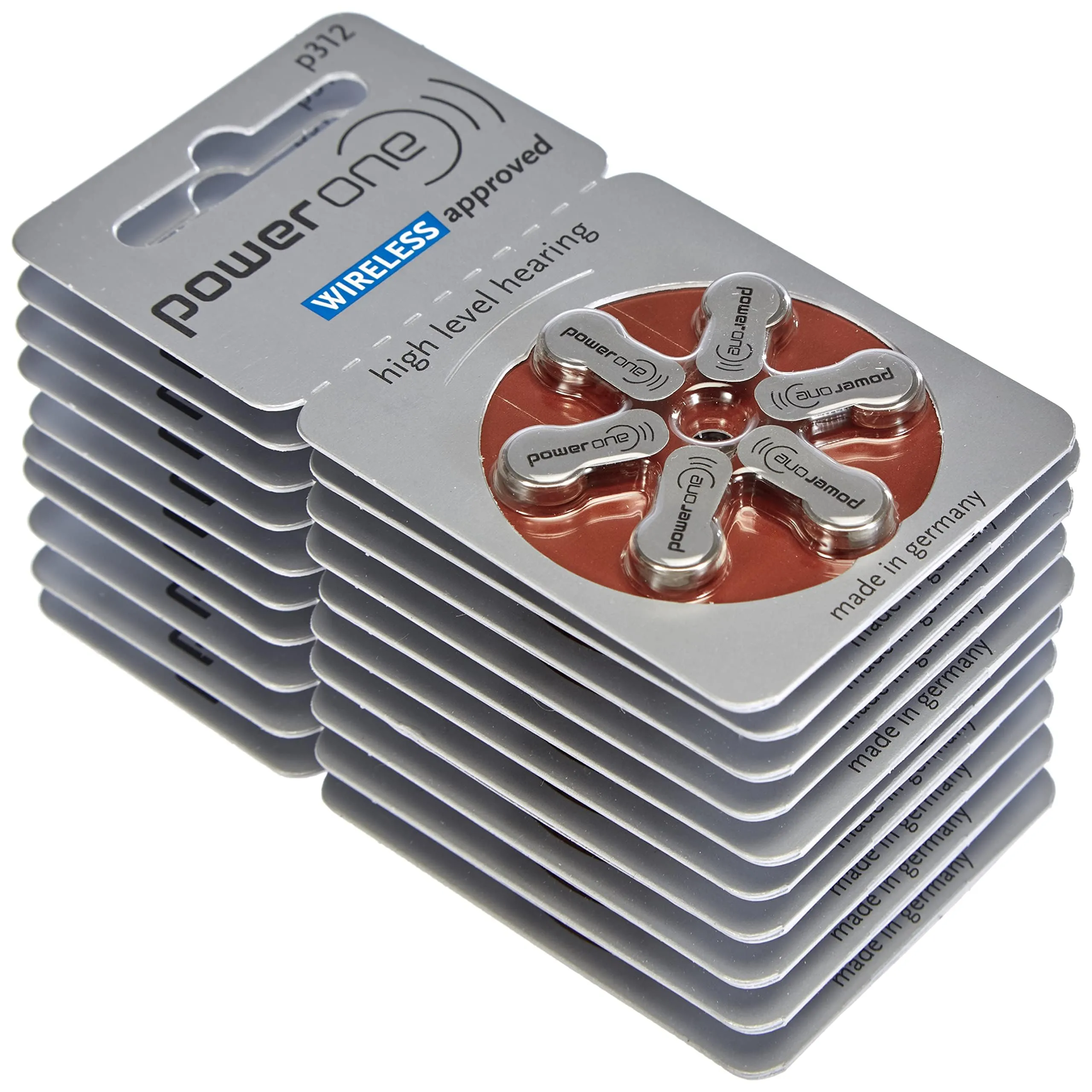 PowerOne Size 312 Hearing Aid Batteries - 50 x 6 Packs = 300 pcs.