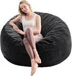 ILPEOD Bean Bag Chairs for Adults - 4' Memory Foam Furniture Beanbag Chair - Kids/Teens Sofa with Soft Micro Fiber Cover - Round Fluffy Couch for Liv