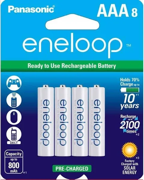 Panasonic Eneloop AAA 800mah Rechargeable Batteries