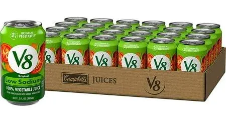 V8 Low Sodium Original 100% Vegetable Juice 11.5 fl oz Can (24 Pack)