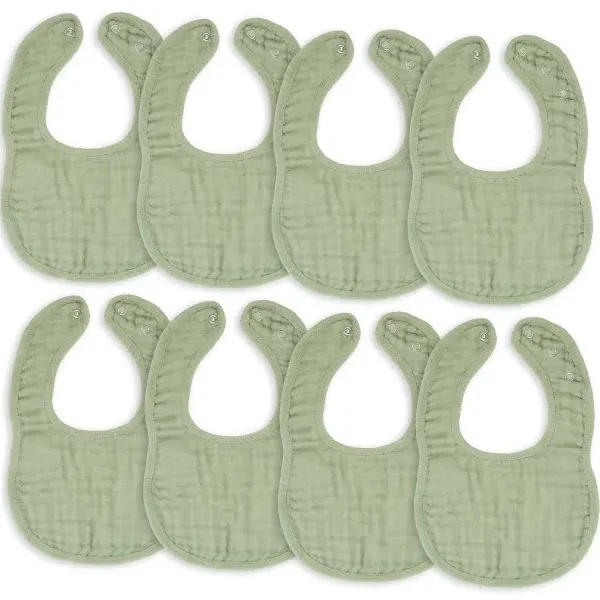 Comfy Cubs Muslin Cotton Baby Bibs - Sage Bib Standard Multicolor