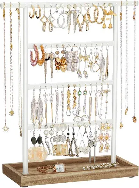 SONGMICS 4-Tier Jewelry Stand with Tray