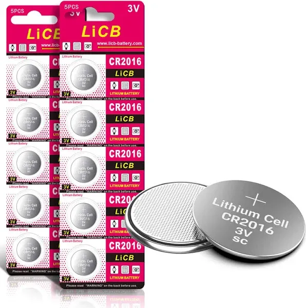 LiCB CR2016 Lithium Button Battery 10 Pack