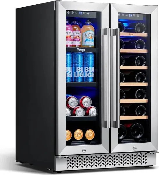 Yeego 24'' Dual Zone Wine & Beverage Refrigerator YEG-WF24-WF-2Yeego