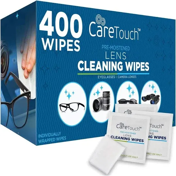 Care Touch Glasses Wipes 400ct - Lens Cleaning Wipes for Eyeglasses Eyeglass ...