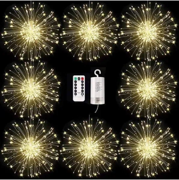 6 Pack Firework Lights 120 Led Copper Wire Starburst Lights 8 Modes Dimmable