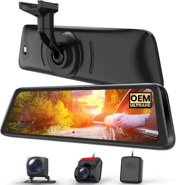 9.35''1080P OEM Rear View Mirror Camera: Recording Wide View Back Up Camera for Cars, Smart Full Touch Screen Stream Media Backup Camera with Super Night Vision for Trucks,Vans, SUVS (AUTO-VOX T9)