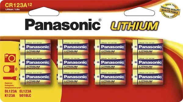 PANASONIC CR123A 3V LITHIUM BATTERY LOT OF 10