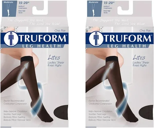 TRUFORM Lites Knee High Stockings 15-20mmHg (Beige) Medium