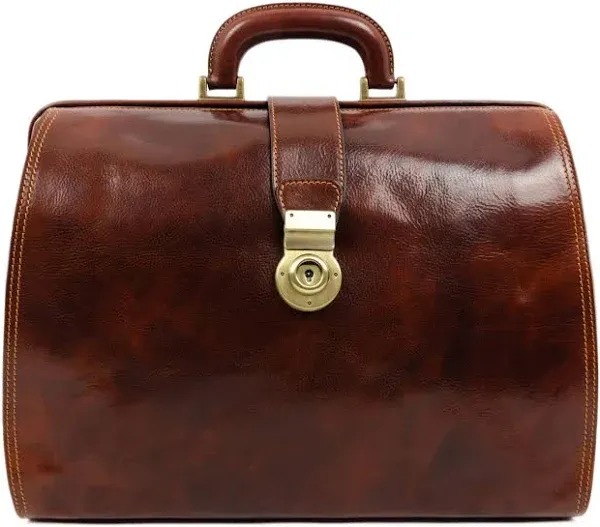 Brown Large Leather Doctor Bag - Mrs Dalloway