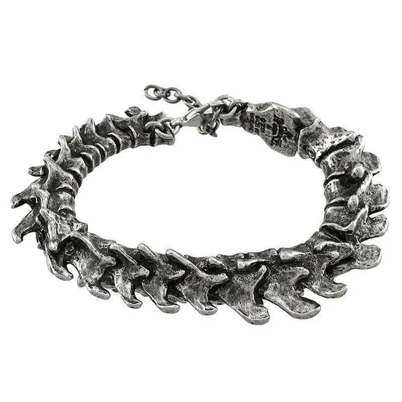 Vertebrae Bracelet, Spine Bones, Gothic Pewter Metal Punk Gift, Alchemy England