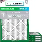 Filterbuy 16x18x1 MERV 8 Pleated HVAC AC Furnace Air Filters (4-Pack)