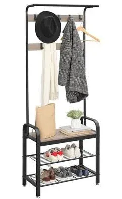 Vasagle Coat Rack Hall Tree with Shoe Bench for Entryway Entryway Bench with Coat Rack