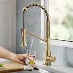 Kraus Kff-1610bb Bolden 2-in-1 Commercial Style Pull-Down Single Handle Water Filter Kitchen Faucet for Water Filtration System Brushed Brass